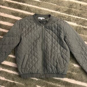 Quilted Green Bomber Jacket